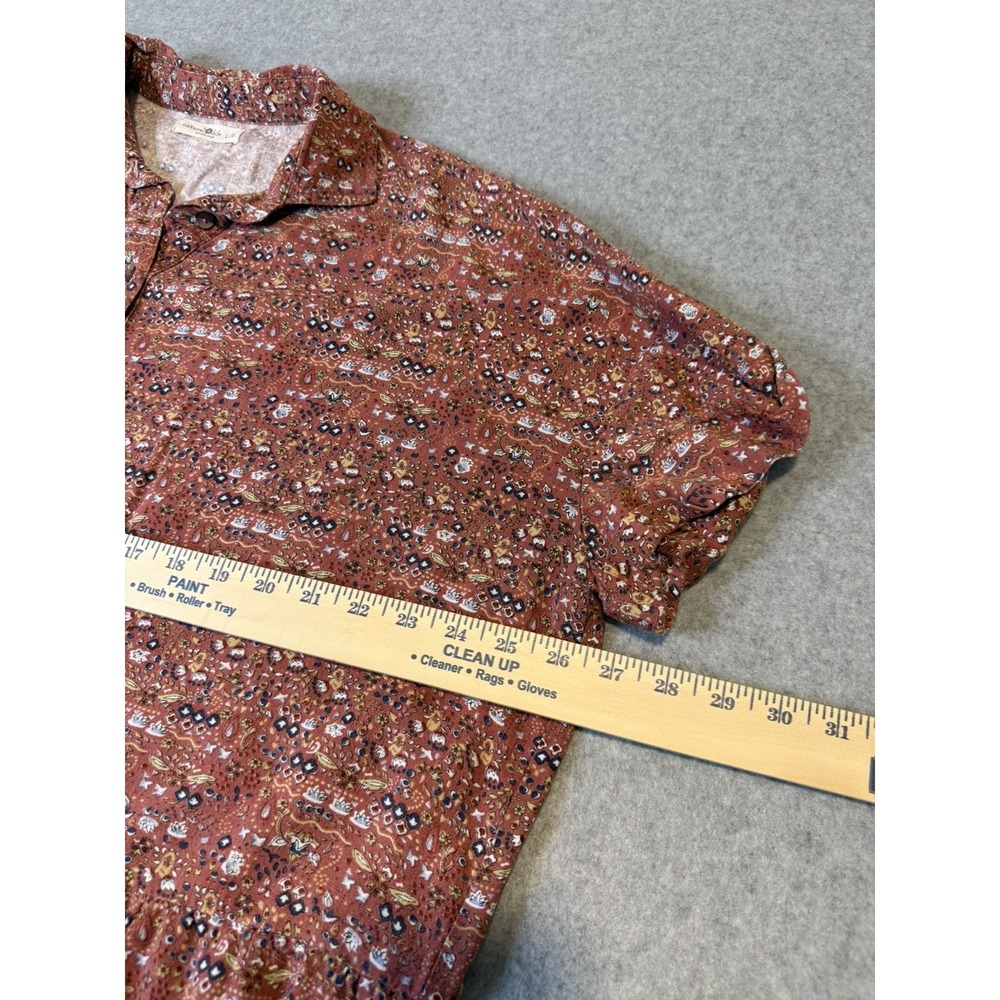 Natural Life V-Neck Tiered Tunic Mini Dress ~ Floral Ditsy Button Down Boho L/XL - Picture 8 of 8